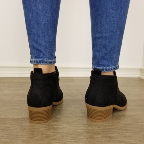 Black Suede Ankle Boots Laser cut Design - Picture 5 of 8